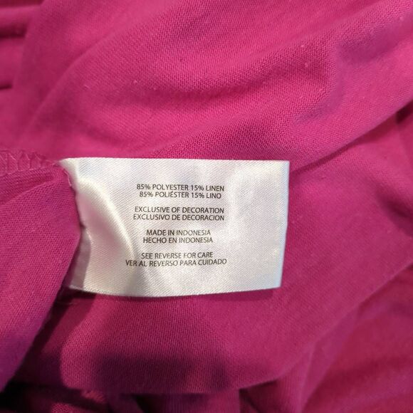 The Gap Women's Size XXL V-Neck Linen Blend Tee Shirt Solid Pink Summer Casual - Picture 7 of 7